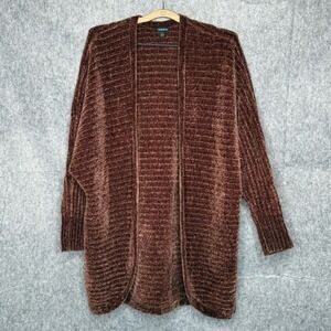 Torrid Chenille Cocoon Open Front Ribbed Sweater‎ in Root Beer- Sz 1(14/16)